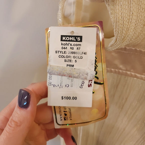 Trixxi Long Gown Gold and White - Picture 5 of 6